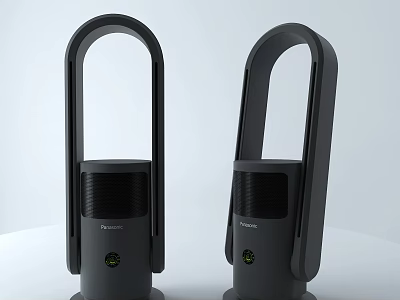 Public Facilities Featuring Black Panasonic Sanitizing Devices With Green Indicator Lights 3d model
