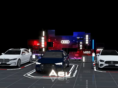 Beijing Auto Show Exhibition Featuring Audi BMW Mercedes Car Models at W1B3 3d model