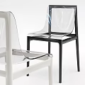 Modern Transparent Office Chair With Black And White Frame Stylish Design