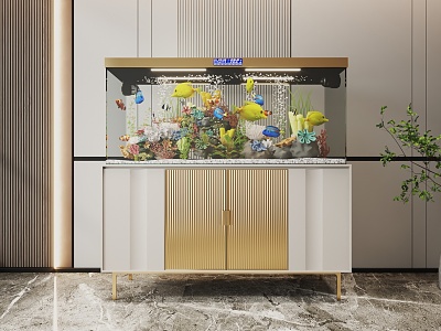 Modern Fish Tank Glass Fish Tank Display Cabinet Hallway Side Cabinet Aquarium model