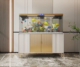 Modern Fish Tank Glass Fish Tank Display Cabinet Hallway Side Cabinet Aquarium 3d model