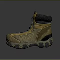 Brown And Black High top Hiking Boots With Gray Laces And Non slip Soles