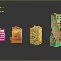Colorful Modern Building Models With Twisted Structure Multiple Floors And Bright Windows