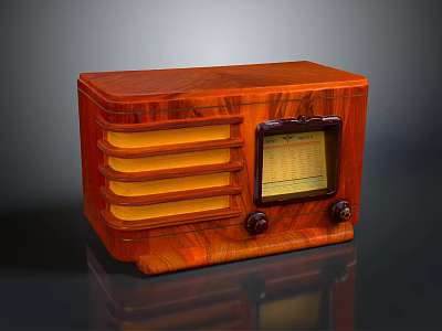 Vintage Wooden Desktop Computer With Display Screen And Control Knobs 3d model