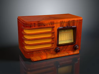 Vintage Wooden Desktop Computer With Display Screen And Control Knobs 3d model