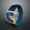 Stylish Modern Wristwatch For Daily Life With Blue Leather Strap And Silver Dial