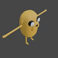 Yellow Cartoon Character With Big Eyes Open Arms And Simple Limbs