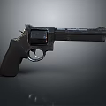 Black Revolver With Detailed Metal Barrel And Handle On Dark Background