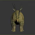 Stegosaurus Dinosaur Model With Yellow Body Green Plates Detailed Design
