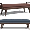 New Chinese Style Bed End Stool Sofa Stool Bench 3d model