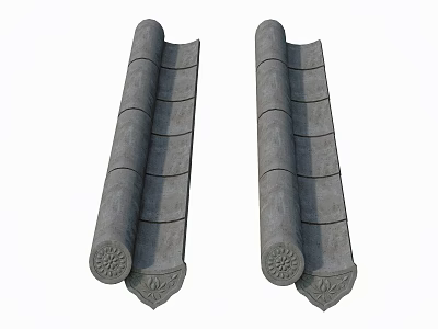 Tile Green Tile Chinese Eaves 3d model