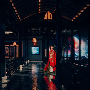 Cyberpunk Antique Architecture Garden Architecture Antique Woman Cyberplanet 3d model