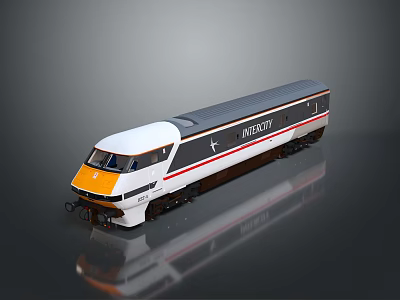 Sleek Modern Train With Innovation Logo And Reflective Surface Design Features 3d model