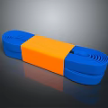 Blue Rolled Utility Strap With Orange Center For Household Securing Needs