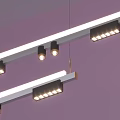 Elegant Modern Chandeliers Interior With Various Styles And Purple Background 3d model