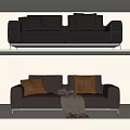 Modern double sofa multiplayer sofa 3d model
