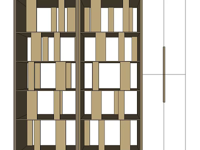 Modular Wooden Structural Components With Lattice Grid Design And Interlocking Panels 3d model