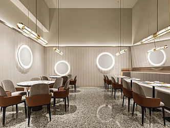 Modern Tea Restaurant Chinese Restaurant Fast-food Restaurant Table and Chair Chandelier Restaurant 3d model