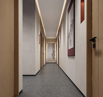 New Chinese Hotel Aisle 3d model