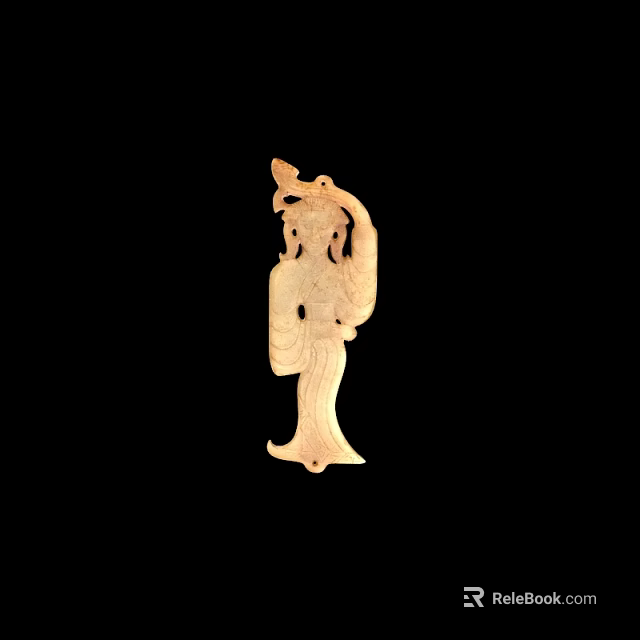 Ancient Style Wooden Carving Figure With Detailed Craftsmanship And Traditional Design 3d model 