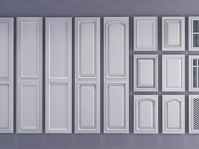 Various White Door Panels With Different Designs And Patterns For Home Use 3d model