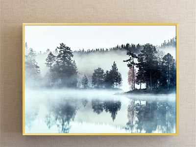 Modern Landscape Painting Simple Blue Bedroom Landscape Decorative Painting model