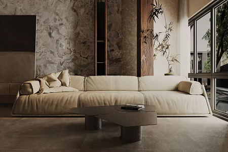Three-seat sofa 3d model