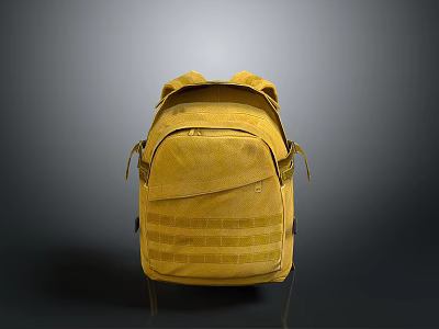 Stylish Yellow Backpack With Multiple Compartments And Practical Design For Daily Use 3d model