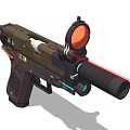 Advanced Tactical Weapon with Scope Silencer Brown Black Design and SVA 011 Label