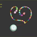 Commercial Display Equipment With Heart Shaped Pink Beads And Reflective Sphere Decoration