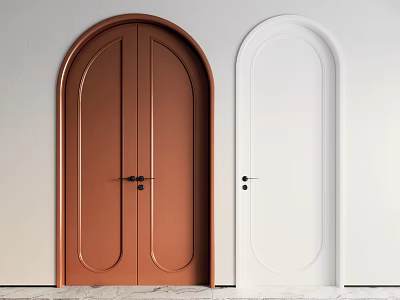 French swing door combination 3d model