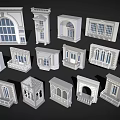 Simple European Building Component Window Combination 3d model