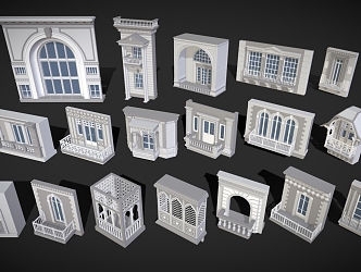 Simple European Building Component Window Combination 3d model