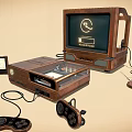 Retro Game Machine Retro TV Game Handle Retro Electrical Ornaments 3d model