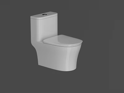 Modern White Ceramic Toilet With Sleek One Piece Design And Smooth Surface 3d model