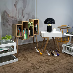 Nordic Round Side Table Coffee Table 3d model