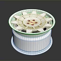 Shiny Chrome Car Wheel Rim With Intricate Spoke Design And Brand Logo
