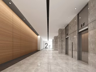 modern elevator hall 3d model