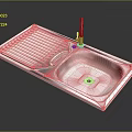 Practical Stainless Steel Kitchen Sink with Drainer Board and Faucet