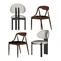 Modern Dining Chairs Featuring Different Designs Wooden Frames And Upholstered Seats 3d model