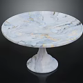 Modern Marble Round Pedestal Furniture Table With Smooth Surface And Decorative Design