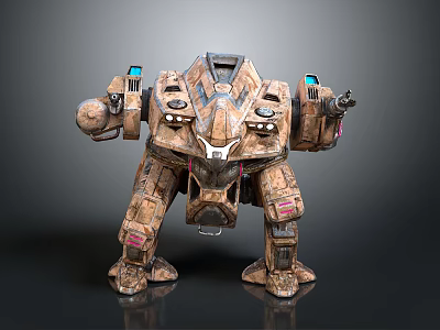 Futuristic Armored Mechanical Creature Featuring Multiple Legs Blue Lights And Heavy Armor 3d model