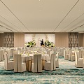 Banquet Hall Restaurant 3d model