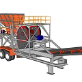 Mobile Industrial Crushing Equipment With Hopper Guardrail Drum Conveyor And Trailer Chassis