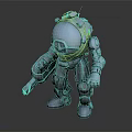 Robot Character With Mechanical Armor Helmet Weapon And Detailed 3D Model Design 3d model