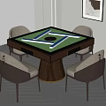 Modern Mahjong Table and Chair Mahjong Table Chess and Card Table Leisure Chair 3d model