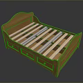 Classic Wooden Bed Frame With Storage Drawers And Slat Support For Bedroom
