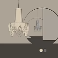 Modern Striped Chandeliers In White And Black Hanging In Minimalist Interior