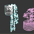 Decorative Indoor Plants With Heart Shaped Leaves And White Flowers In Brown Woven Pots