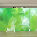 Modern Room Divider With Gradient Colors And Geometric Patterns For Interior Decor